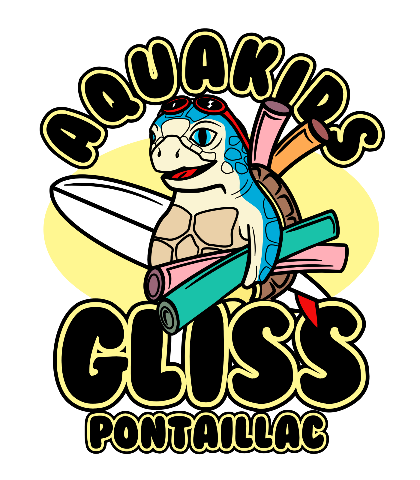 Club de plage à royan, logo d'aquakids Gliss Pontaillac